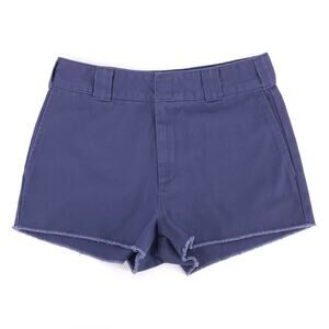 Dickies Girl navy blue frayed hem shorts